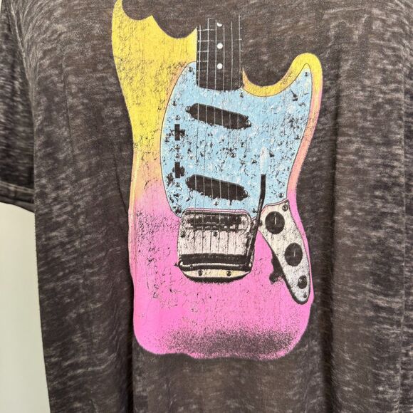 Fender Women's Neon Guitar T-Shirt, Size 4X, Short Sleeves, Gray, Lightweight - Picture 7 of 10